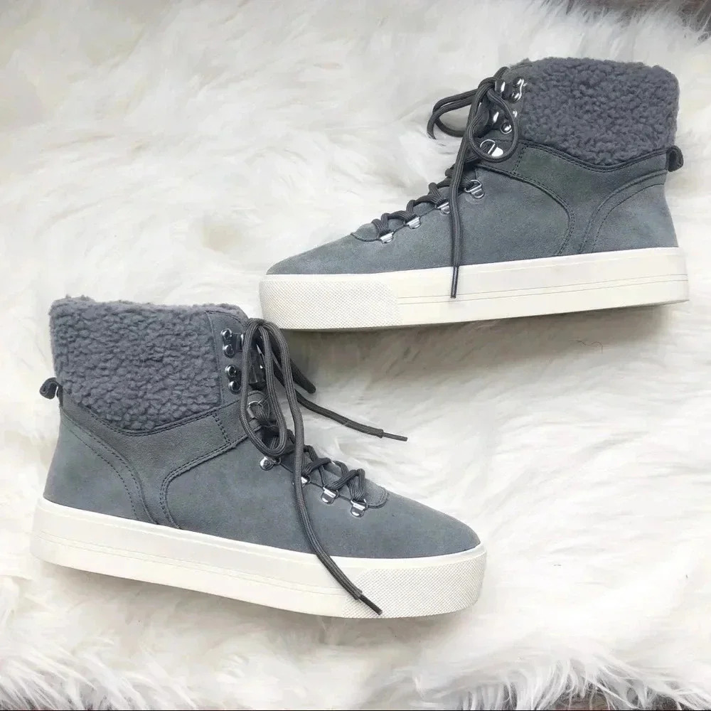 Marc Fisher Darlen Gray‎ High Top Boots New 9.5